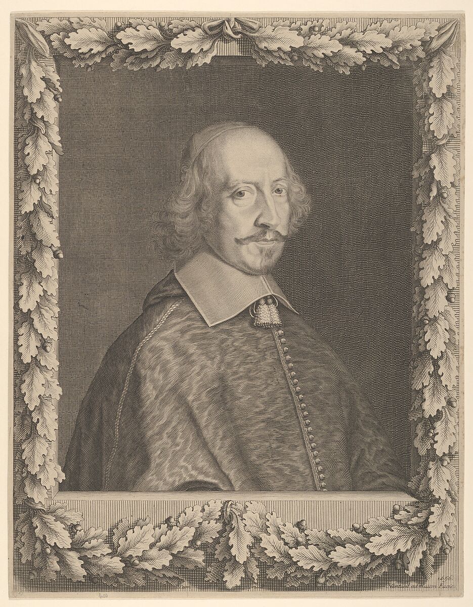 Cardinal Jules Mazarin, Robert Nanteuil (French, Reims 1623–1678 Paris), Engraving; second state of two (Petitjean & Wickert) 