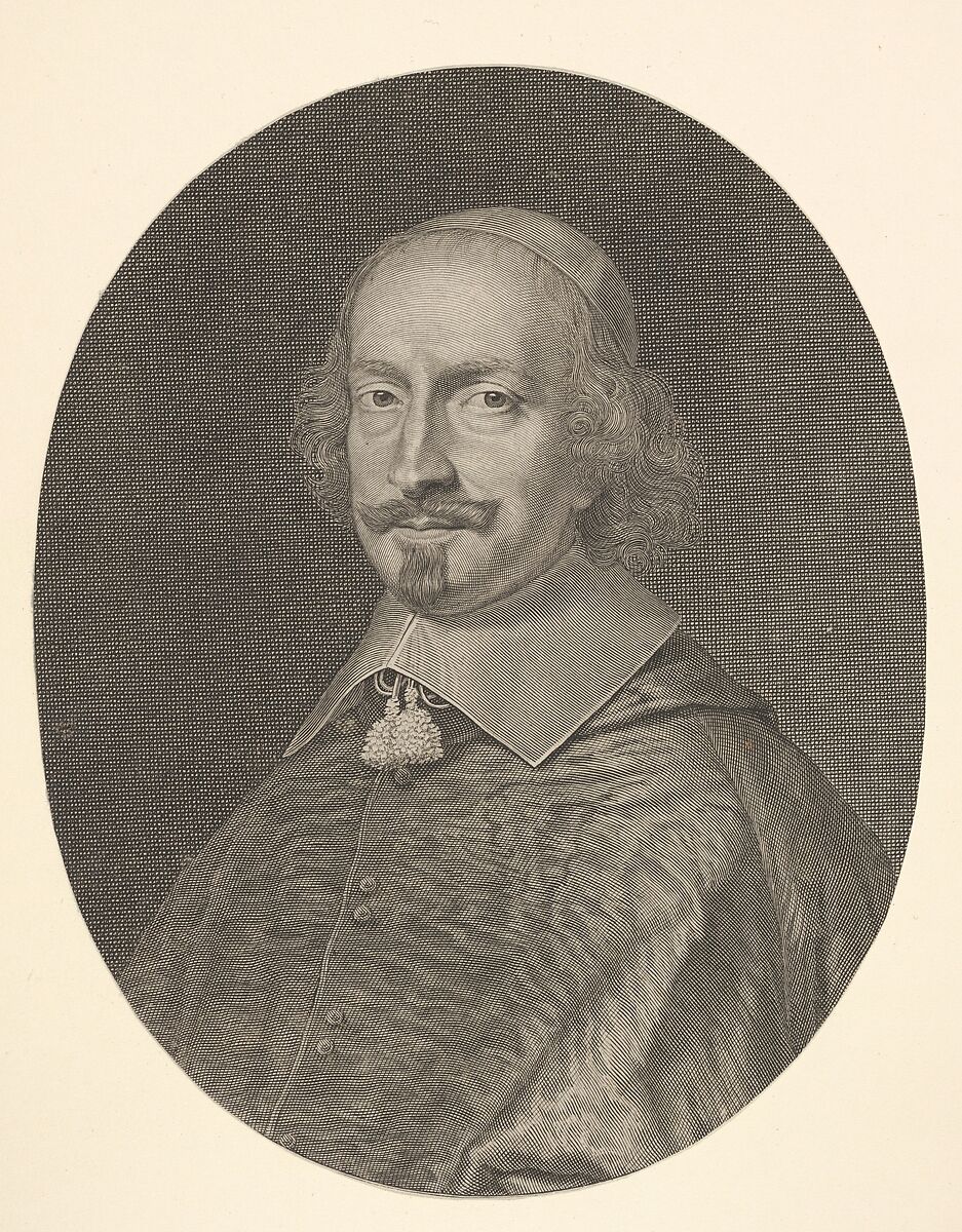 Cardinal Jules Mazarin, Robert Nanteuil (French, Reims 1623–1678 Paris), Engraving; first state of three (Petitjean & Wickert) 