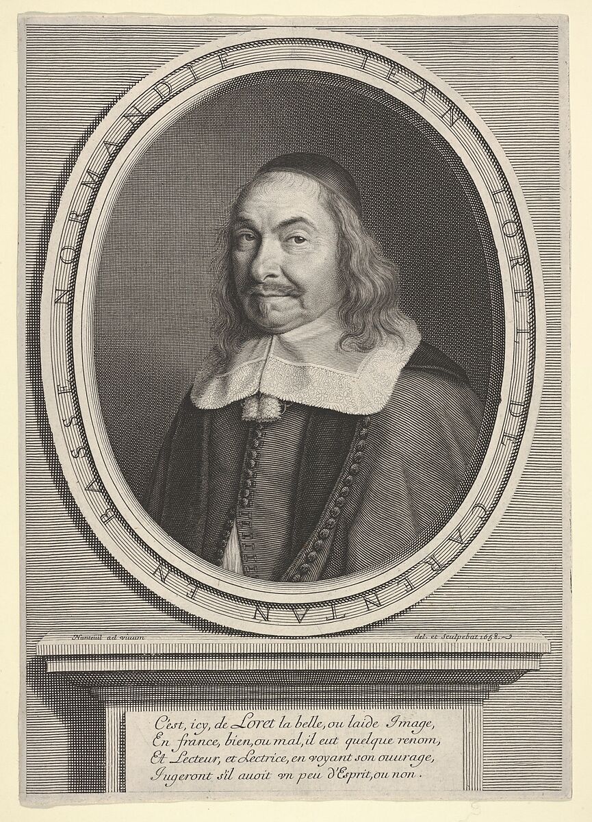 Jean Loret, Robert Nanteuil (French, Reims 1623–1678 Paris), Engraving; second state of three (Petitjean & Wickert) 