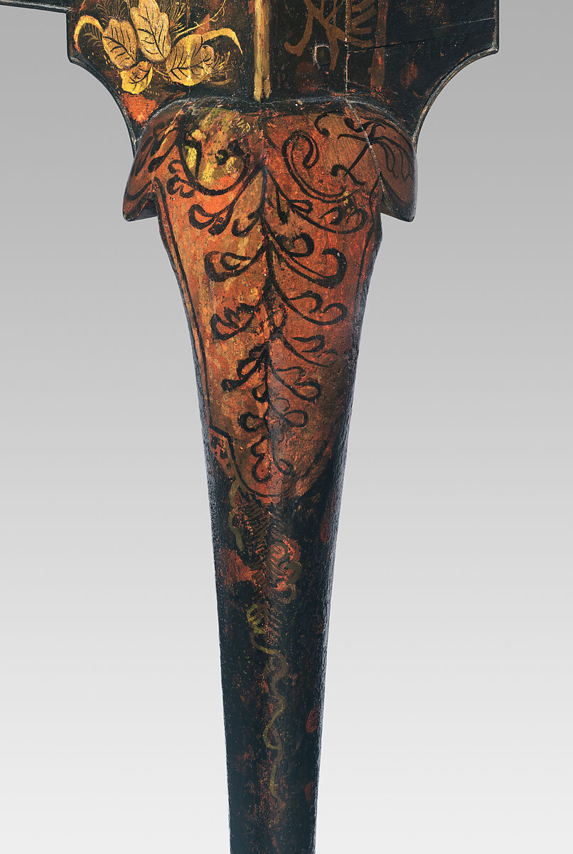 High chest of drawers, Japanned maple, japanned white pine, white pine, japanned birch; brass, American