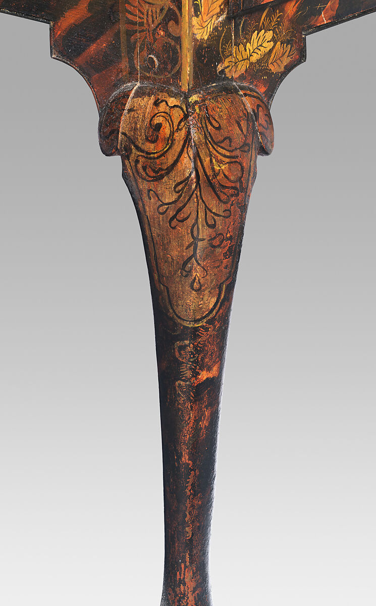 High chest of drawers, Japanned maple, japanned white pine, white pine, japanned birch; brass, American