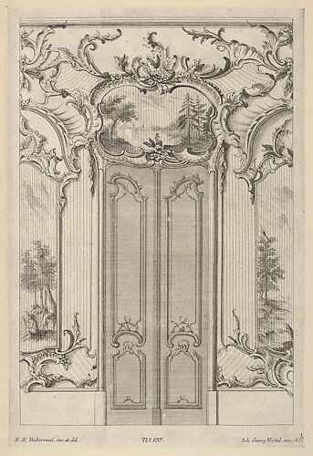 Wall Elevation with a Double Door, from 'Wandfüllungen'