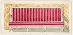 Design for a Canape with Red Upholstery against a Yellow Marbled Backdrop for Harold Brown Esq. (RI)