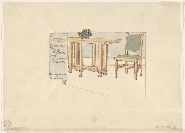 Folding Table and Chair for Mr. Edward Bradley