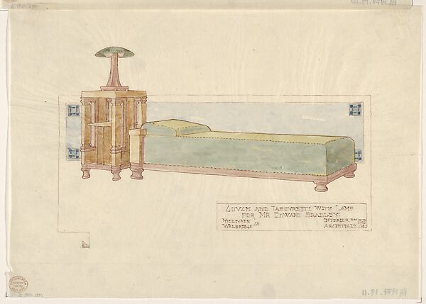 Couch and Tabourette with Lamp for Mr. Edward Bradley