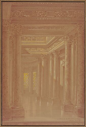 Design for a Hall Way with Corinthian Pillars