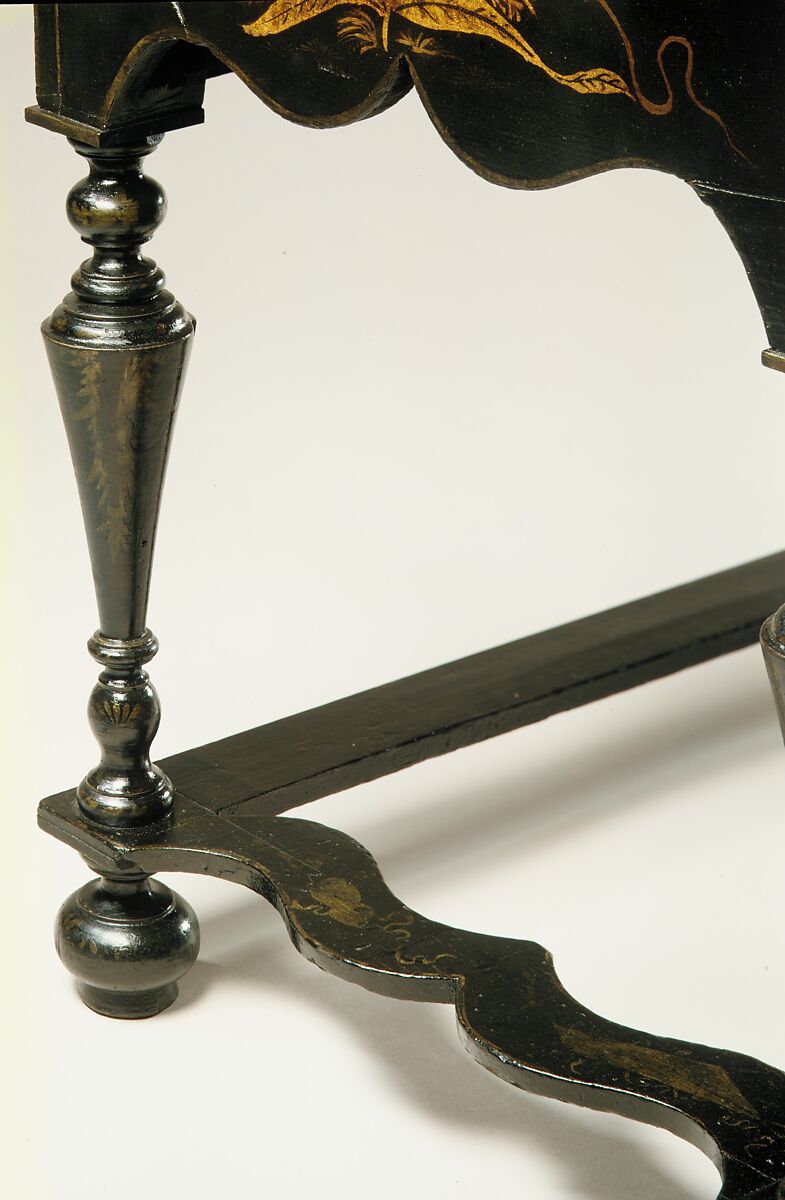 High chest of drawers, Japanned soft maple, poplar, white pine, American