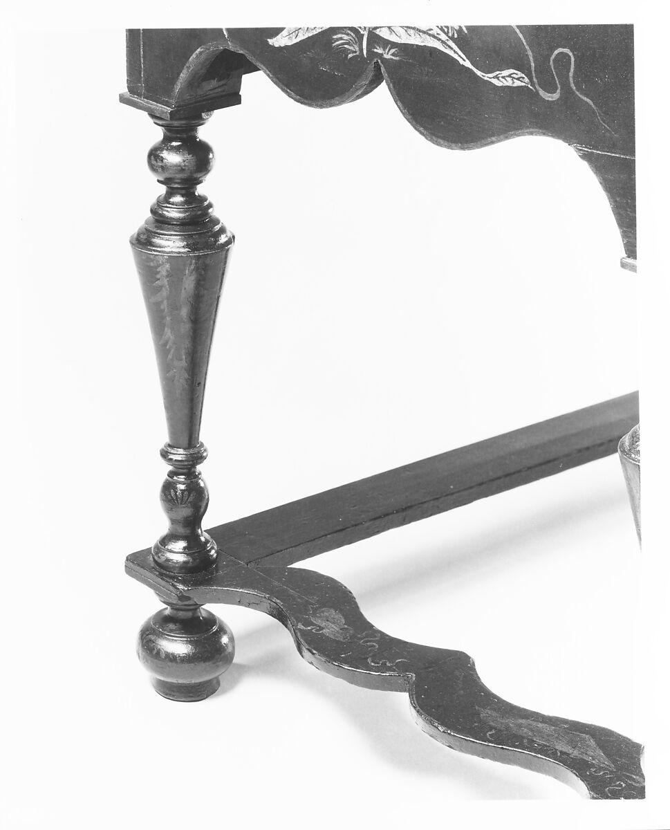 High chest of drawers, Japanned soft maple, poplar, white pine, American