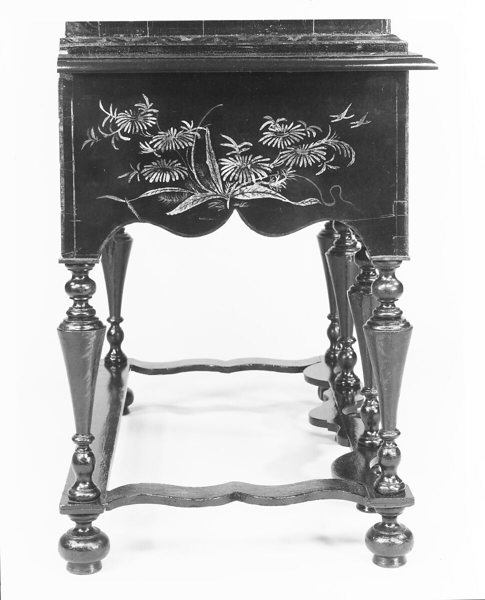 High chest of drawers, Japanned soft maple, poplar, white pine, American