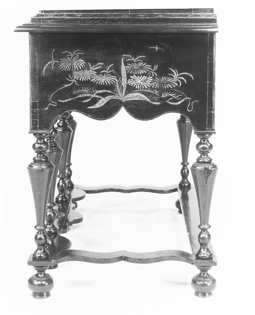 High chest of drawers, Japanned soft maple, poplar, white pine, American