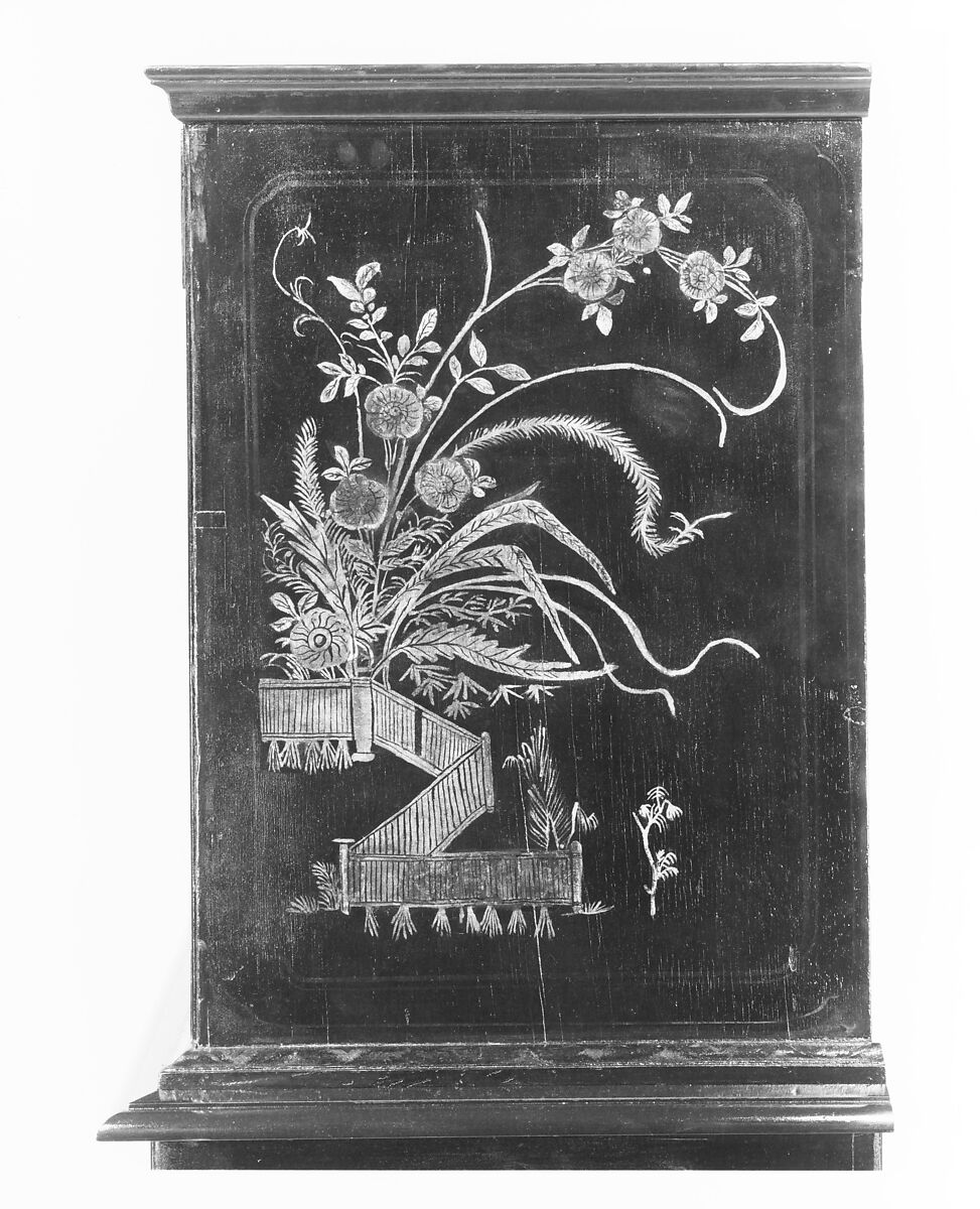 High chest of drawers, Japanned soft maple, poplar, white pine, American