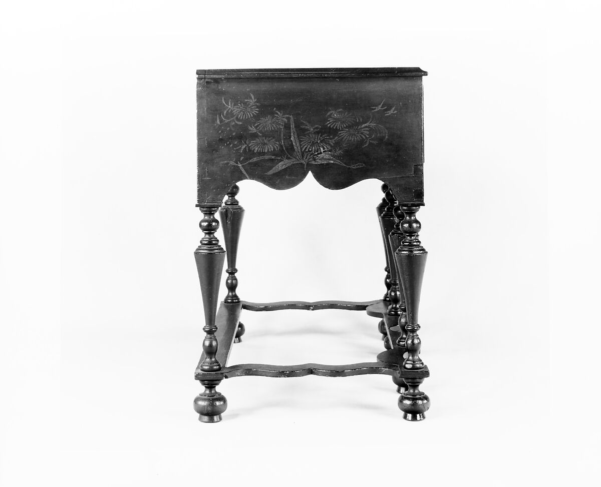 High chest of drawers, Japanned soft maple, poplar, white pine, American