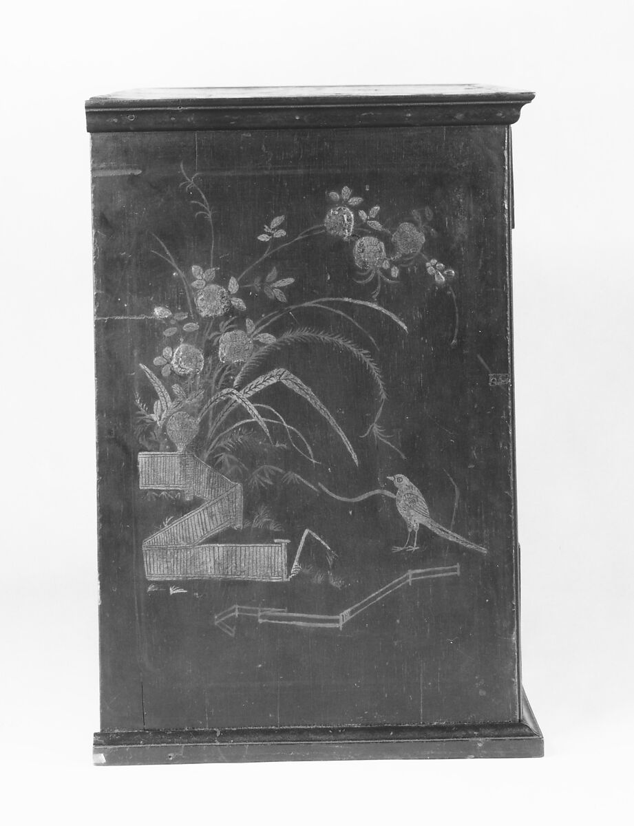 High chest of drawers, Japanned soft maple, poplar, white pine, American