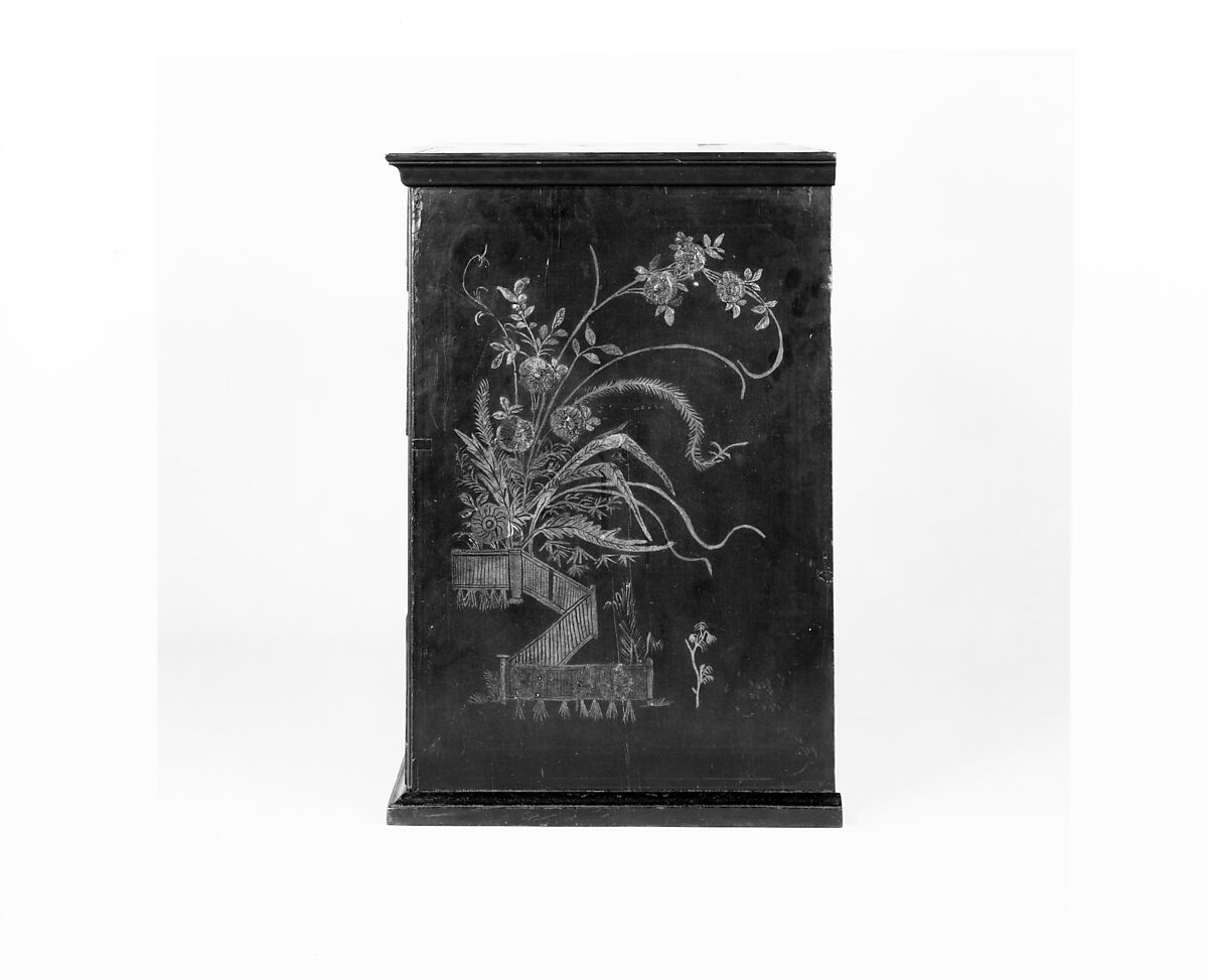 High chest of drawers, Japanned soft maple, poplar, white pine, American