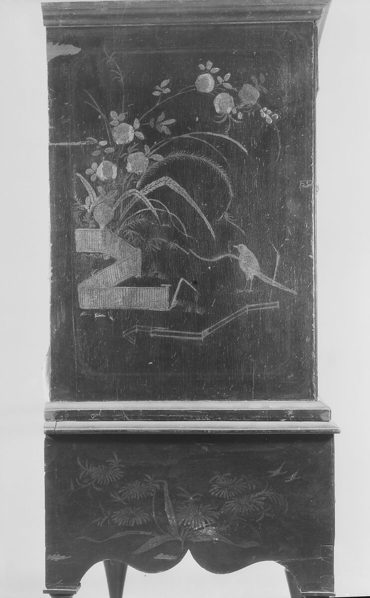 High chest of drawers, Japanned soft maple, poplar, white pine, American