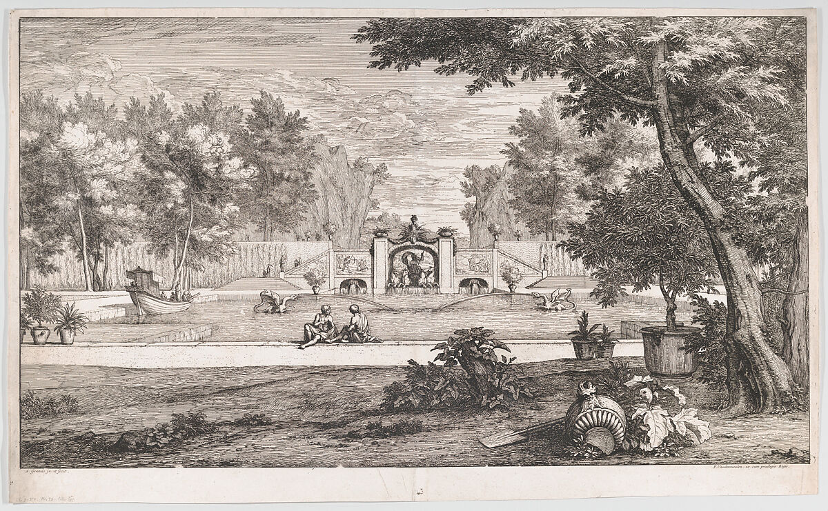 Grand Garden View, Abraham Genoels II (Flemish, Antwerp 1640–1723 Antwerp), Etching 