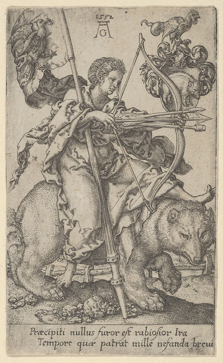 Wrath, from The Vices, Heinrich Aldegrever (German, Paderborn ca. 1502–1555/1561 Soest), Engraving 