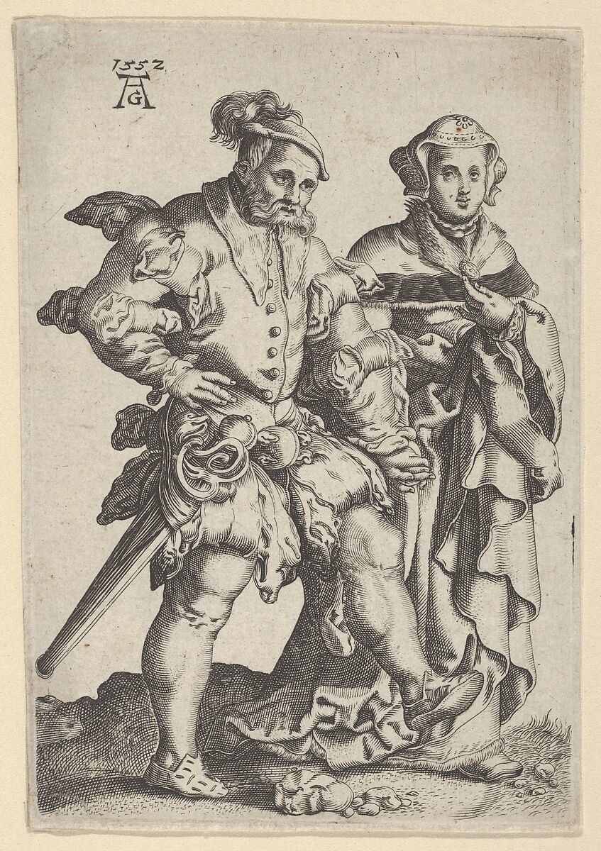 Reverse Copy of Dancing Couple, from "The Small Wedding Dancers", Anonymous, German, 16th century, Engraving 