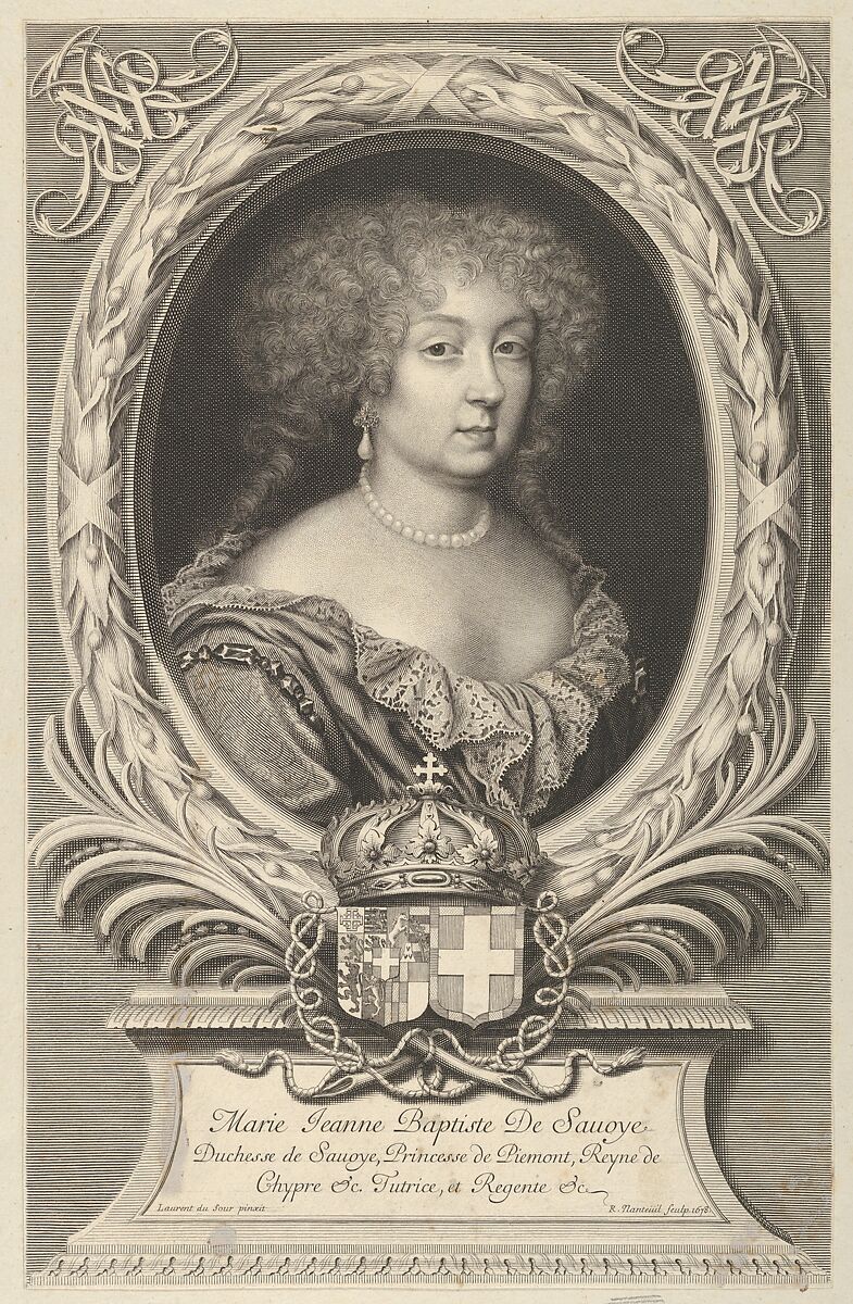 Marie Jeanne Baptiste de Savoie-Nemours, Robert Nanteuil (French, Reims 1623–1678 Paris), Engraving; first state of three (Petitjean & Wickert) 