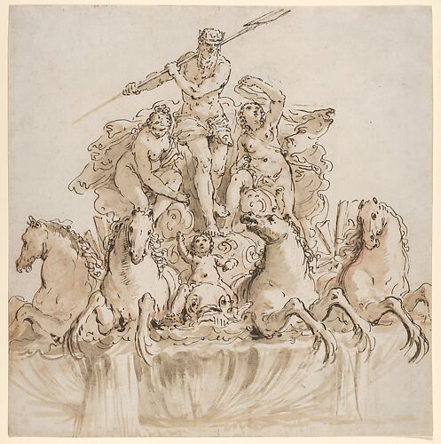 Design for a Fountain with Neptune in his Chariot