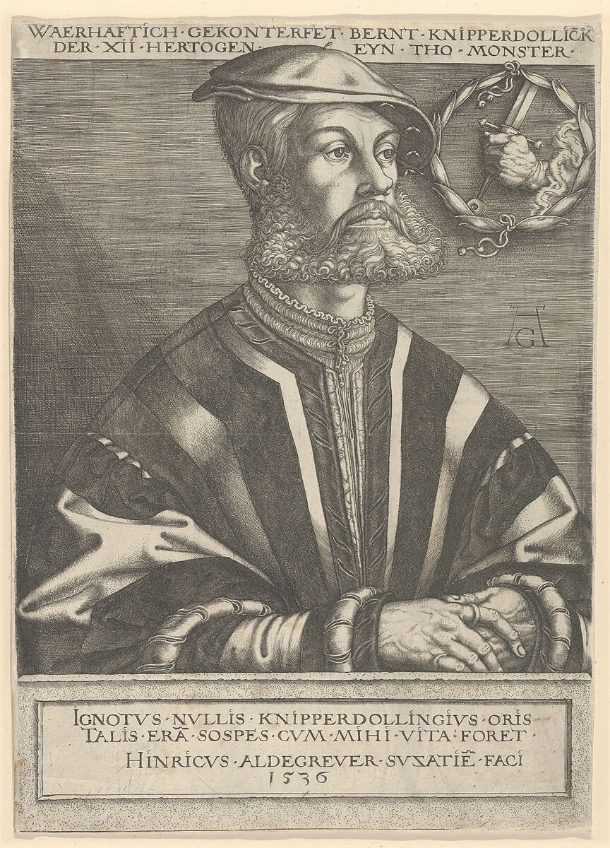 Bernt Knipperdolling, Heinrich Aldegrever (German, Paderborn ca. 1502–1555/1561 Soest), Engraving 