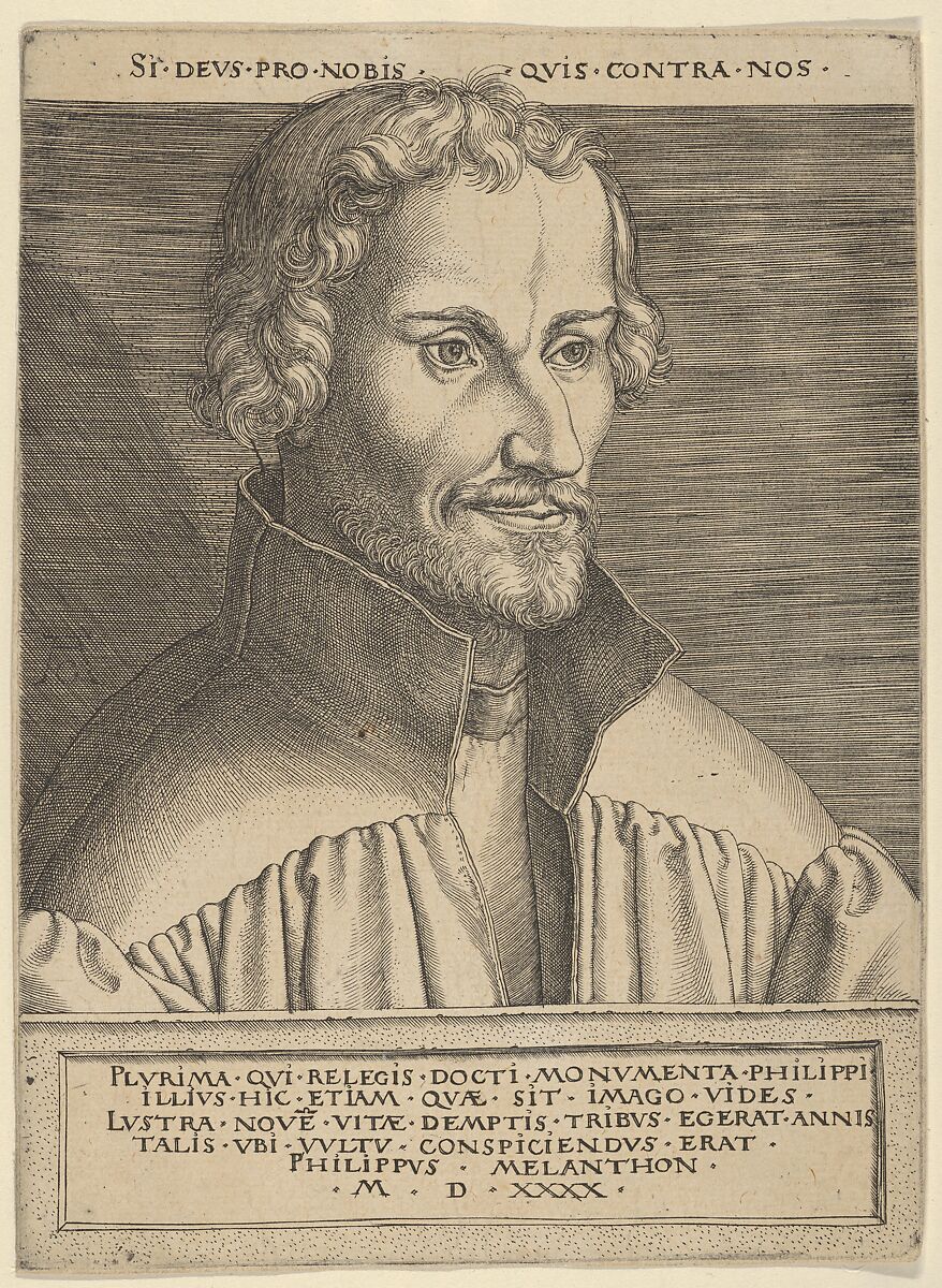 Philip Melanchthon, Heinrich Aldegrever (German, Paderborn ca. 1502–1555/1561 Soest), Engraving 