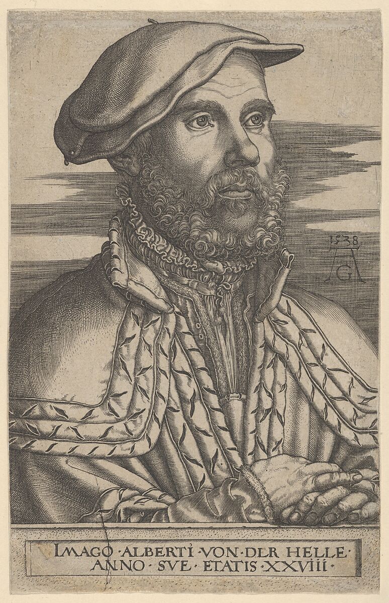 Albert van der Helle, Heinrich Aldegrever (German, Paderborn ca. 1502–1555/1561 Soest), Engraving; first state of two 