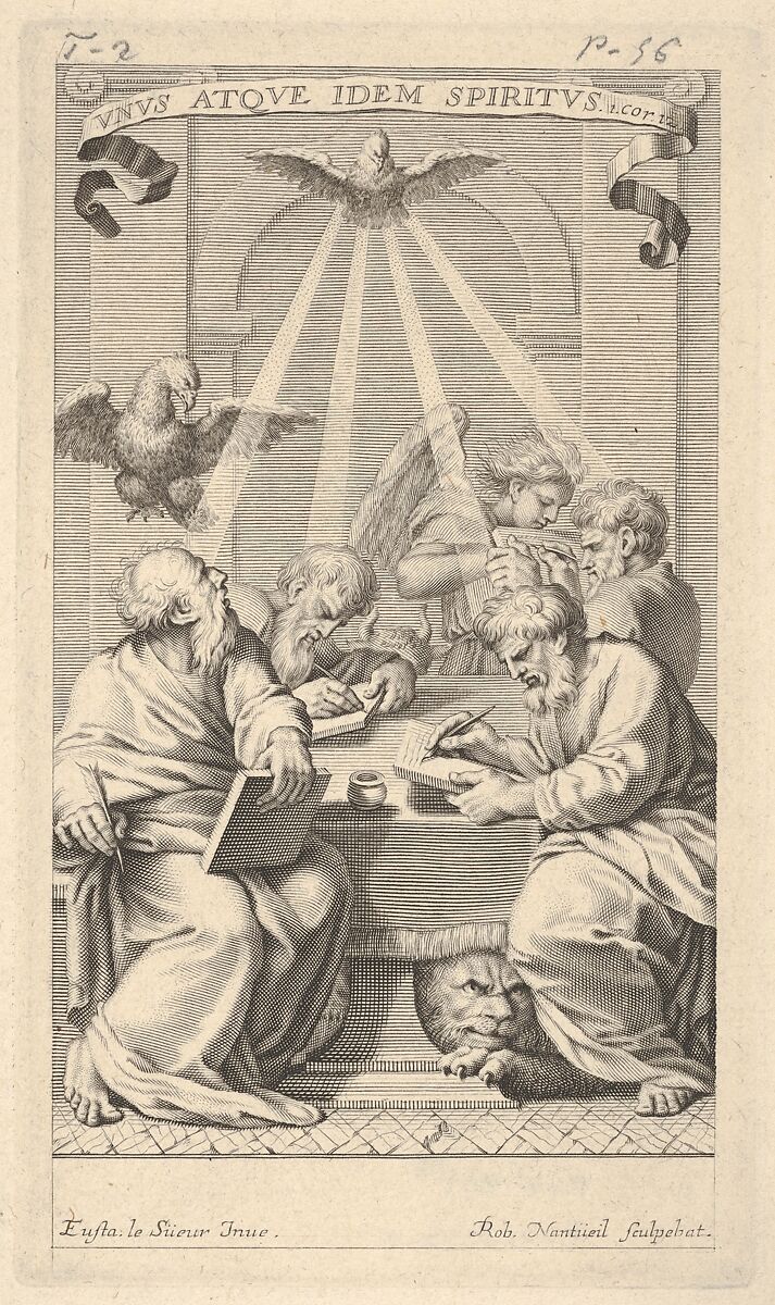The Four Evangelists, Robert Nanteuil (French, Reims 1623–1678 Paris), Engraving; third state of five (Petitjean & Wickert) 