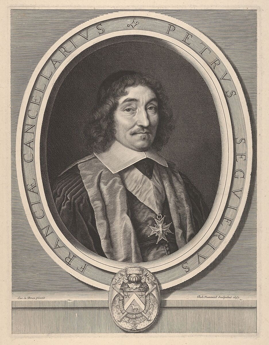 Chanceliere Pierre Séguier, Robert Nanteuil (French, Reims 1623–1678 Paris), Engraving; first state of four (Petitjean & Wickert) 