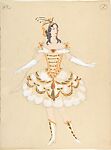 Costume design for Female Dancer (recto); Stage set (verso)