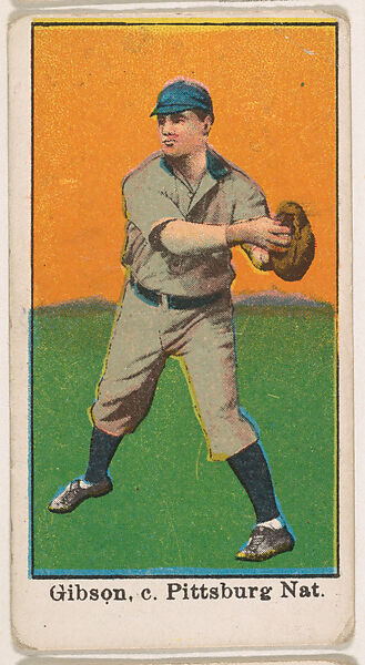 Gibson, Catcher, Pittsburgh, National League, from the Baseball Caramels series, type 1 (E90-1) for the American Caramel Company, Issued by American Caramel Company, Philadelphia, Photolithograph 