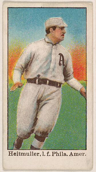 Heitmuller, Left Field, Philadelphia, American League, from the Baseball Caramels series, type 1 (E90-1) for the American Caramel Company, Issued by American Caramel Company, Philadelphia, Photolithograph 