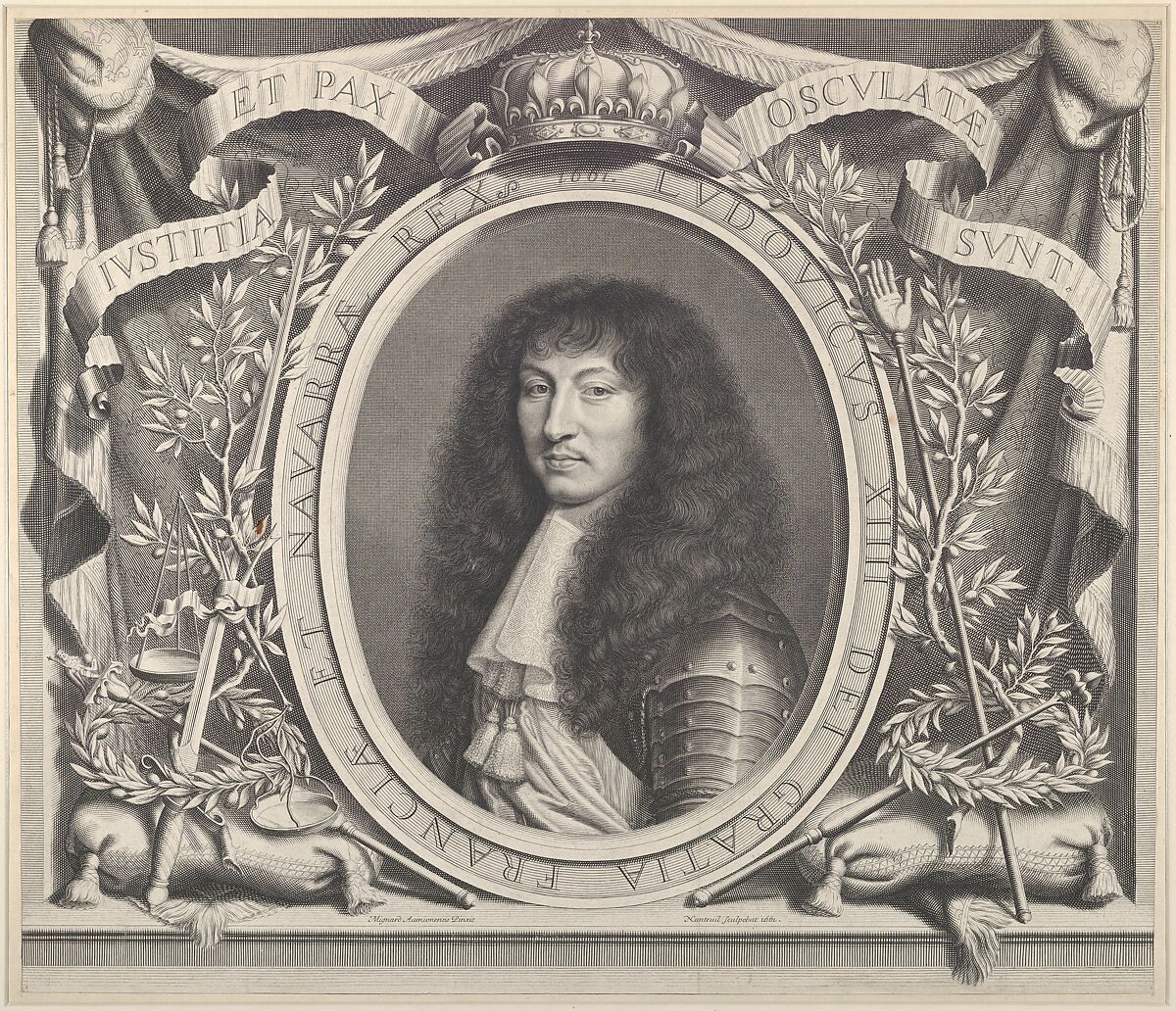 Louis XIV, Robert Nanteuil (French, Reims 1623–1678 Paris), Engraving; first state of three (Petitjean & Wickert) 