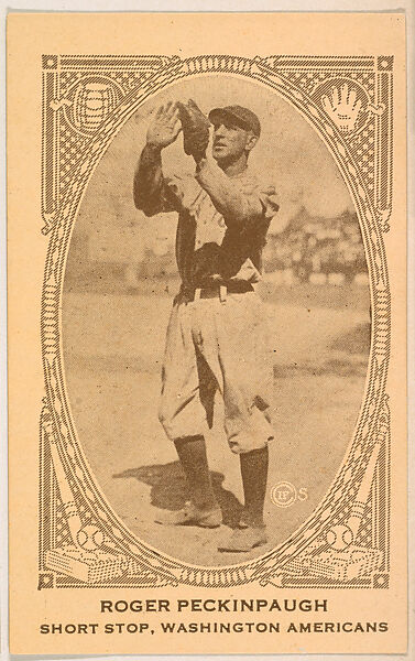 Roger Peckinpaugh, Short Stop, Washington Americans, from the American Caramel Baseball Players series (E120) for the American Caramel Company, Issued by American Caramel Company, Lancaster and York, Pennsylvania, Photolithograph 
