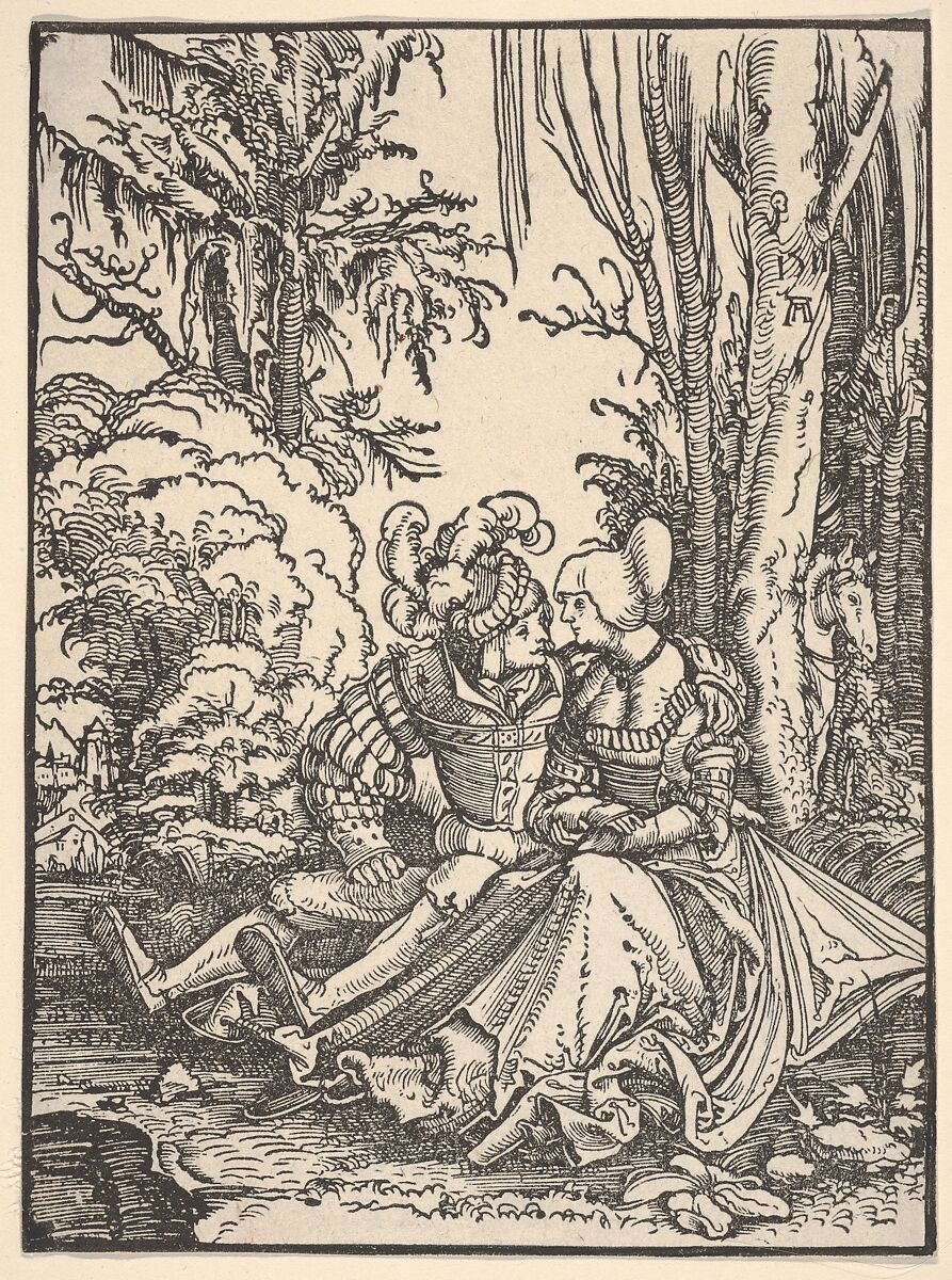Pair of Lovers in the Forest, Albrecht Altdorfer (German, Regensburg ca. 1480–1538 Regensburg), Woodcut 