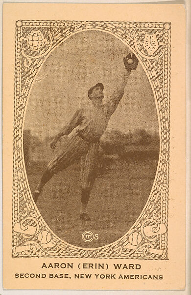 Aaron (Erin) Ward, Second Base, New York Americans, from the American Caramel Baseball Players series (E120) for the American Caramel Company, Issued by American Caramel Company, Lancaster and York, Pennsylvania, Photolithograph 