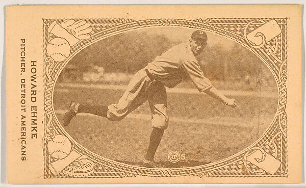 Howard Ehmke, Pitcher, Detroit Americans, from the American Caramel Baseball Players series (E120) for the American Caramel Company, Issued by American Caramel Company, Lancaster and York, Pennsylvania, Photolithograph 
