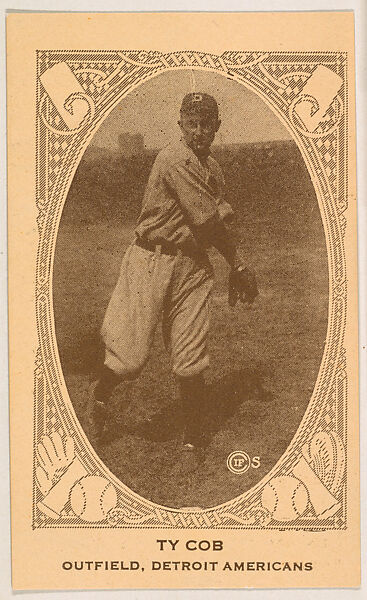 Ty Cobb, Outfield, Detroit Americans, from the American Caramel Baseball Players series (E120) for the American Caramel Company, Issued by American Caramel Company, Lancaster and York, Pennsylvania, Photolithograph 