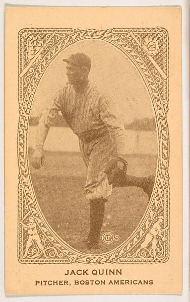 Jack Quinn, Pitcher, Boston Americans, from the American Caramel Baseball Players series (E120) for the American Caramel Company, Issued by American Caramel Company, Lancaster and York, Pennsylvania, Photolithograph 