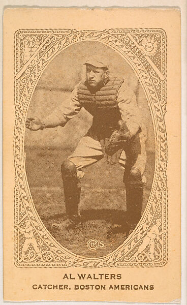 Al Walters, Catcher, Boston Americans, from the American Caramel Baseball Players series (E120) for the American Caramel Company, Issued by American Caramel Company, Lancaster and York, Pennsylvania, Photolithograph 
