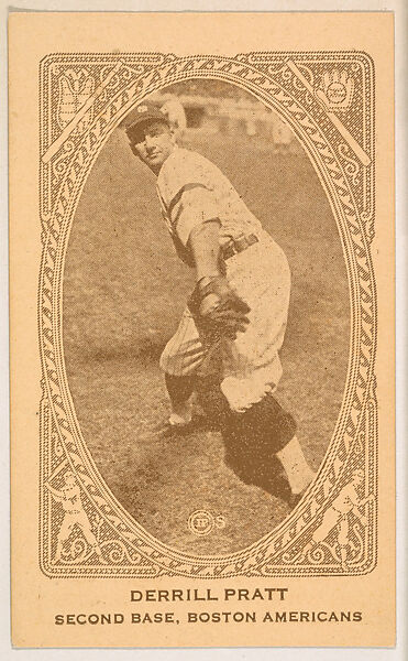Derrill Pratt, Second Base, Boston Americans, from the American Caramel Baseball Players series (E120) for the American Caramel Company, Issued by American Caramel Company, Lancaster and York, Pennsylvania, Photolithograph 