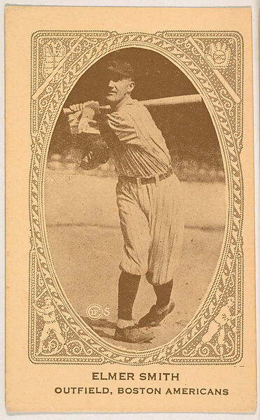 Elmer Smith, Outfield, Boston Americans, from the American Caramel Baseball Players series (E120) for the American Caramel Company, Issued by American Caramel Company, Lancaster and York, Pennsylvania, Photolithograph 