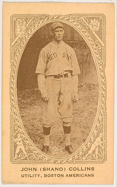 John (Shano) Collins, Utility, Boston Americans, from the American Caramel Baseball Players series (E120) for the American Caramel Company, Issued by American Caramel Company, Lancaster and York, Pennsylvania, Photolithograph 