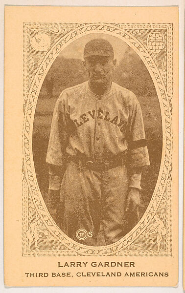 Larry Gardner, Third Base, Cleveland Americans, from the American Caramel Baseball Players series (E120) for the American Caramel Company, Issued by American Caramel Company, Lancaster and York, Pennsylvania, Photolithograph 