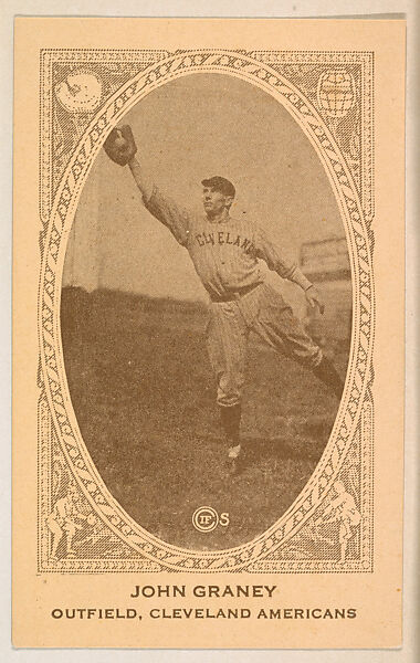 John Graney, Outfield, Cleveland Americans, from the American Caramel Baseball Players series (E120) for the American Caramel Company, Issued by American Caramel Company, Lancaster and York, Pennsylvania, Photolithograph 