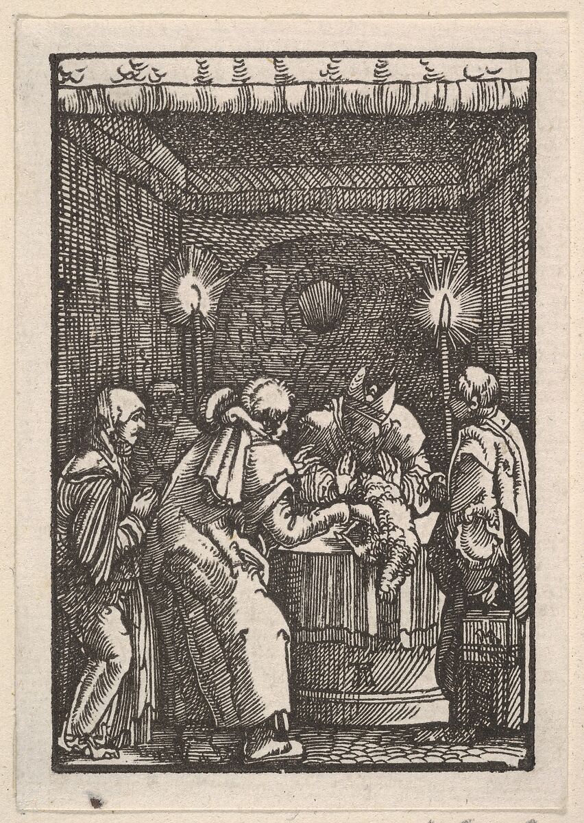 Joachim's Sacrifice Refused by the Priest, from The Fall and Salvation of Mankind Through the Life and Passion of Christ, Albrecht Altdorfer (German, Regensburg ca. 1480–1538 Regensburg), Woodcut 