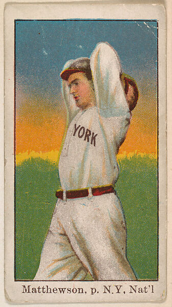 Matthewson, Pitcher, New York, National League, from the Baseball Caramels series, type 1 (E90-1) for the American Caramel Company, Issued by American Caramel Company, Philadelphia, Photolithograph 