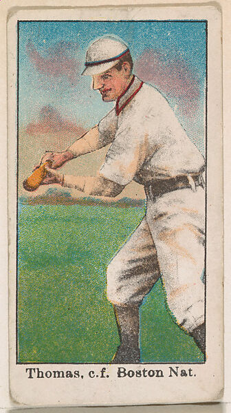 Thomas, Center Field, Boston, National League, from the Baseball Caramels series, type 1 (E90-1) for the American Caramel Company, Issued by American Caramel Company, Philadelphia, Photolithograph 