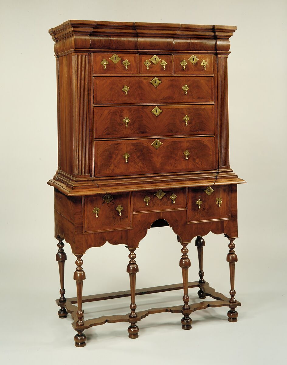High Chest of Drawers, Black walnut, white pine, American