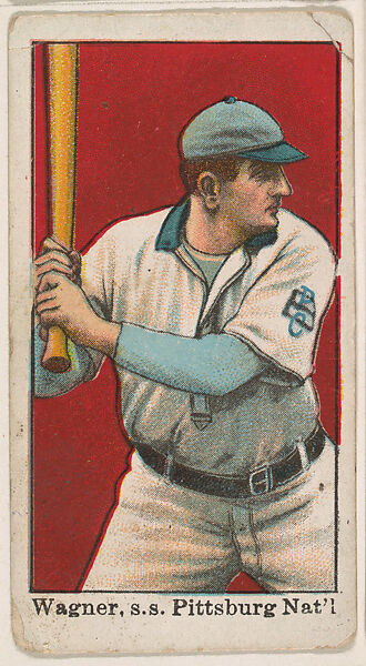 Wagner, Shortstop, Pittsburgh, National League, from the Baseball Caramels series, type 1 (E90-1) for the American Caramel Company, Issued by American Caramel Company, Philadelphia, Photolithograph 